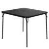 VECELO 34'' Folding Table with Black PU Padded Tabletop, Portable Multifunctional for Indoor/Outdoor, Home, Parties, Picnics, and Games, 1 Piece VECELO 34'' Folding Table with Black PU Padded Tabletop, Portable Multifunctional for Indoor/Outdoor, Home, Parties, Picnics, and Games, 1 Piece