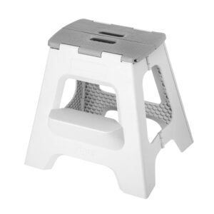 Vigar Compact Step Stool Foldable, 16-inch Two-Step Stools for Adults up to 330 Pound, Lightweight Stool, Non-Slip Folding Step Stool, Gray Vigar Compact Step Stool Foldable, 16-inch Two-Step Stools for Adults up to 330 Pound, Lightweight Stool, Non-Slip Folding Step Stool, Gray