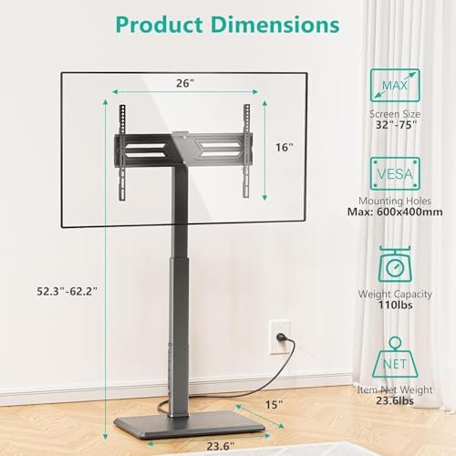 WALI Floor TV Stand Review with Power Outlet Swivel Adjustable for 32-75 Inch TVs WALI Floor TV Stand Review with Power Outlet Swivel Adjustable for 32-75 Inch TVs