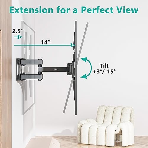 WALI Full Motion TV Wall Mount Review for Best 32-70 Inch TVs Stability
