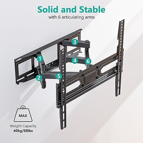 WALI Full Motion TV Wall Mount Review for Best 32-70 Inch TVs Stability
