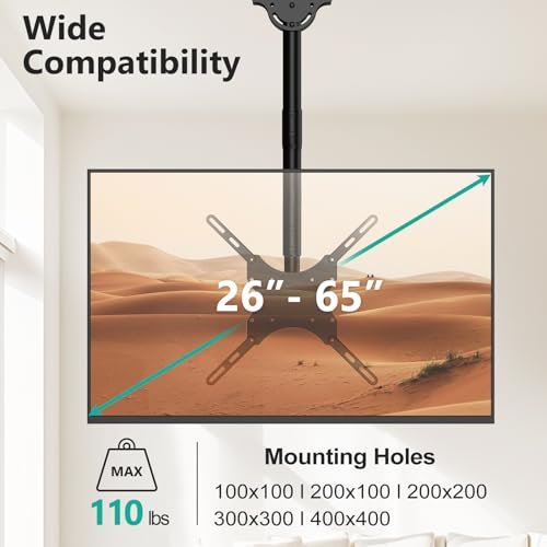 WALI TV Ceiling Mount CM2665 Review Best Adjustable Bracket for 26 to 65 Inch Displays