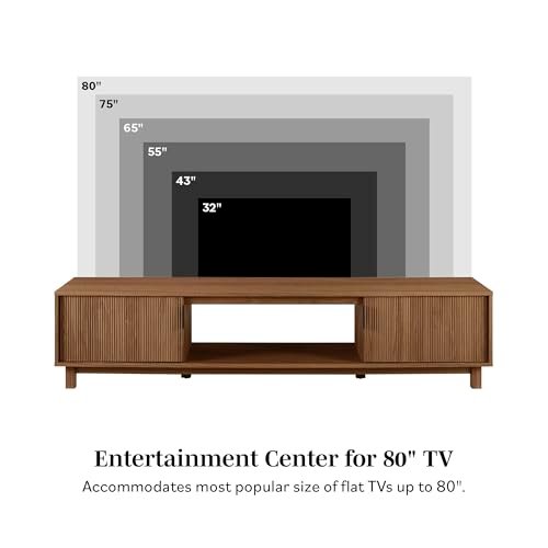 Walker Edison Modern TV Stand Review Fluted-Door Design for TVs up to 80 Inches