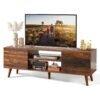 WLIVE TV Stand for 55 60 inch TV, Mid Century Modern TV Console, Entertainment Center with Storage for Living Room, Retro Brown WLIVE TV Stand for 55 60 inch TV, Mid Century Modern TV Console, Entertainment Center with Storage for Living Room, Retro Brown