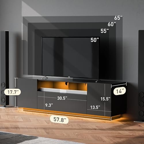 WLIVE TV Stand Review Best Entertainment Center for 65 Inch TVs with LED Lighting WLIVE TV Stand Review Best Entertainment Center for 65 Inch TVs with LED Lighting