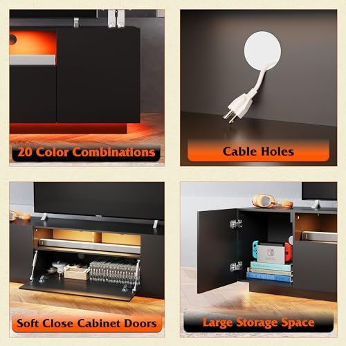 WLIVE TV Stand Review Best Entertainment Center for 65 Inch TVs with LED Lighting WLIVE TV Stand Review Best Entertainment Center for 65 Inch TVs with LED Lighting