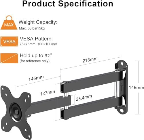 XINLEI TV Wall Mount Review Best Full Motion Bracket for 13 to 32 Inch TVs