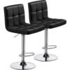 Yaheetech Bar Stools Set of 2, Adjustable PU Leather Swivel Barstools, Modern Counter Stools with Back and Footrest, Counter Height Barstools for Bar, Kitchen, Dining Room, Black Yaheetech Bar Stools Set of 2, Adjustable PU Leather Swivel Barstools, Modern Counter Stools with Back and Footrest, Counter Height Barstools for Bar, Kitchen, Dining Room, Black