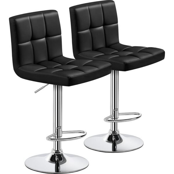 Yaheetech Bar Stools Set of 2, Adjustable PU Leather Swivel Barstools, Modern Counter Stools with Back and Footrest, Counter Height Barstools for Bar, Kitchen, Dining Room, Black Yaheetech Bar Stools Set of 2, Adjustable PU Leather Swivel Barstools, Modern Counter Stools with Back and Footrest, Counter Height Barstools for Bar, Kitchen, Dining Room, Black