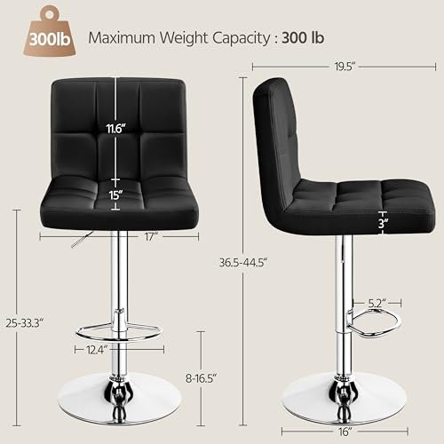 Yaheetech Bar Stools Set Review Modern Adjustable PU Leather Swivel Counter Stools Yaheetech Bar Stools Set Review Modern Adjustable PU Leather Swivel Counter Stools
