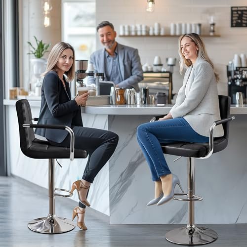 Yaheetech Bar Stools Set Review Stylish Adjustable PU Leather Kitchen Chairs