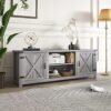 YESHOMY Modern Farmhouse TV Stand Review Large Storage Gray Wash Design